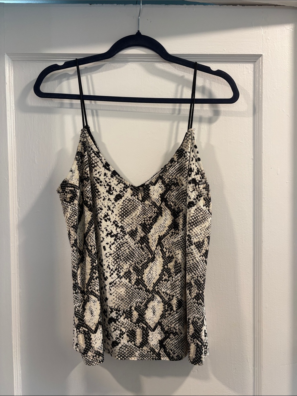 Project Social T Black & Grey Velour Snake-Print Cami